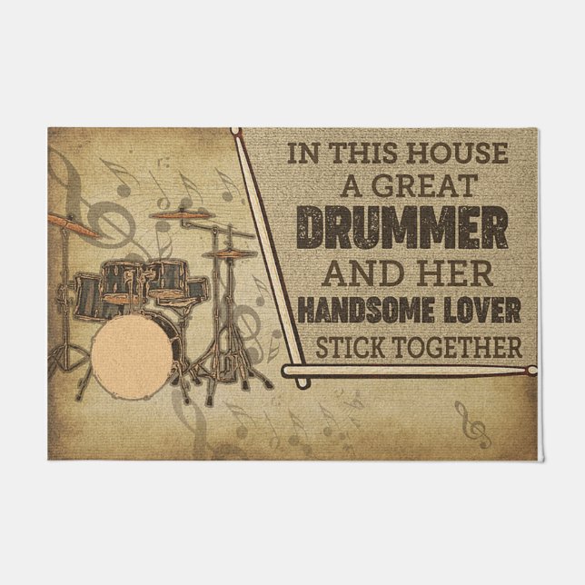 A Great Drummer And Her Handsome Lover  Doormat (Front)