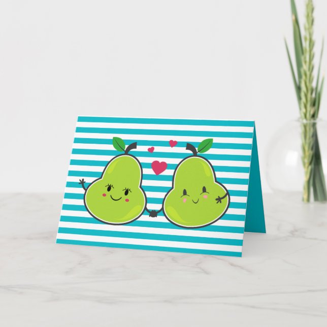 "A Great Pear" Love Kawaii Valentine's Day Card (Front)