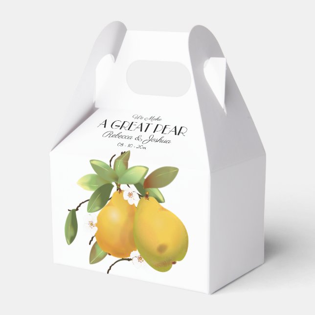 A Great Pear Wedding Favour Favour Box (Front Side)