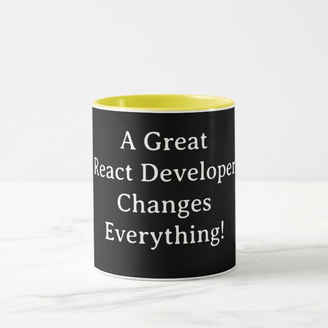 A Great React Developer Changes Everything – React Mug (Center)