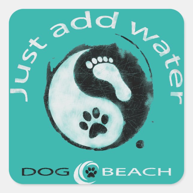 A great stiker for dog and beach lovers! square sticker (Front)