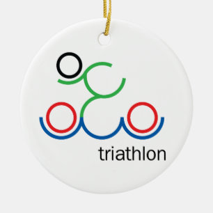 A great Triathlon gift for your friend or family Ceramic Ornament