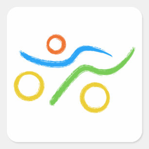 A great Triathlon gift for your friend or family Square Sticker