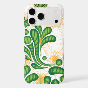 A green and gold artistic pattern depicting a tree
