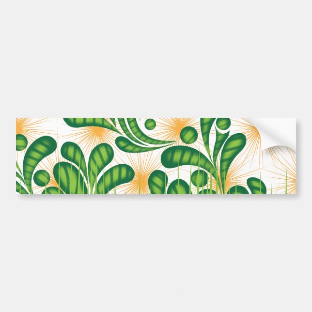 A green and gold artistic pattern depicting a tree bumper sticker (Front)