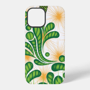 A green and gold artistic pattern depicting a tree iPhone 12 pro case