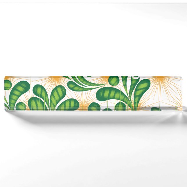 A green and gold artistic pattern depicting a tree nameplate (Front)
