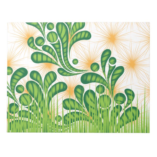 A green and gold artistic pattern depicting a tree notepad (Front)