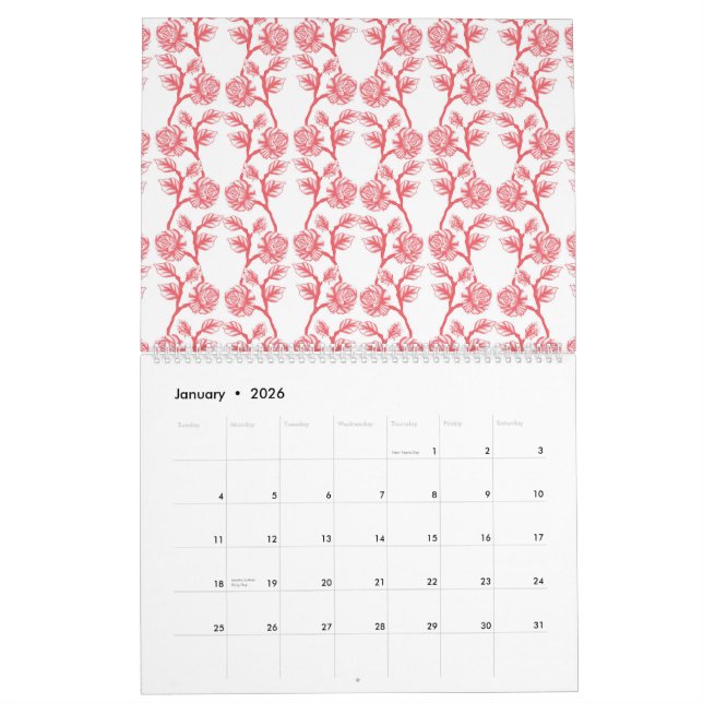 a green and white abstract background calendar (Jan 2026)