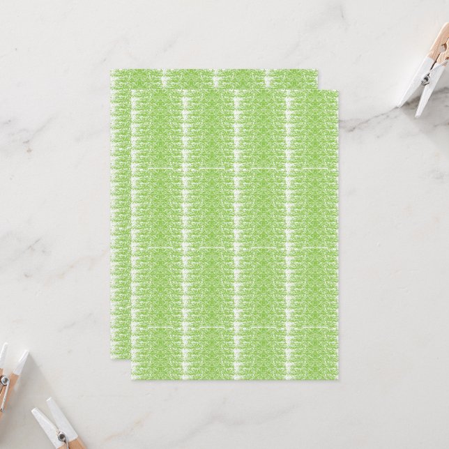 a green and white abstract background invitation (Front/Back In Situ)