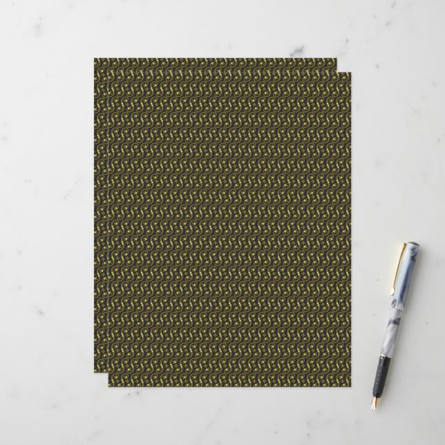 a green and white background with a wavy pattern (Front/Back In Situ)