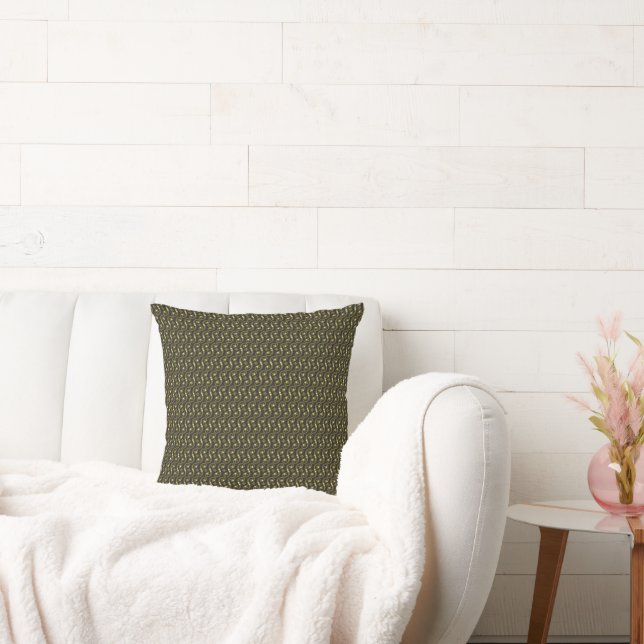 a green and white background with a wavy pattern cushion (Couch)