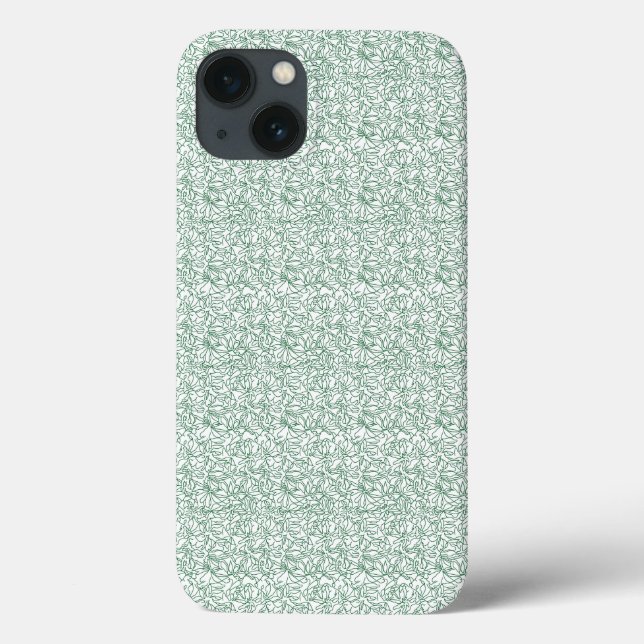 a green and white background with small leaves Case-Mate iPhone case (Back)