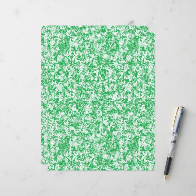 a green and white background with small white dots (Front/Back In Situ)
