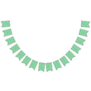 a green and white background with small white dots bunting 