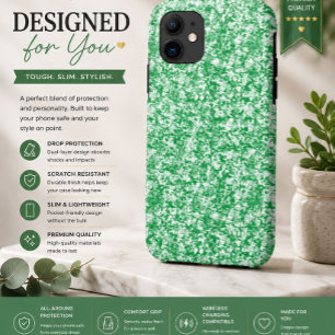 a green and white background with small white dots iPhone 11 case