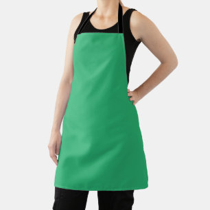 a green background with a white border apron