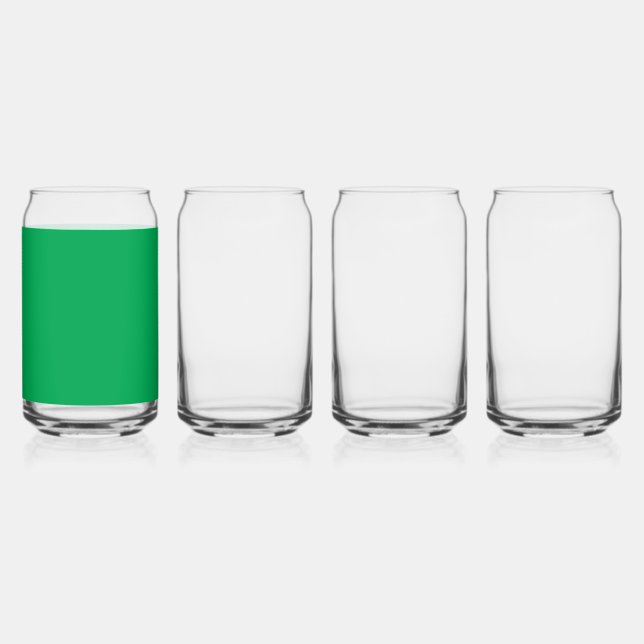 a green background with a white border can glass (Front)