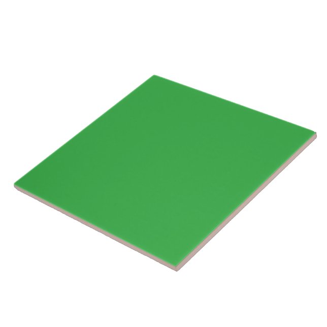 a green background with a white border ceramic tile (Side)