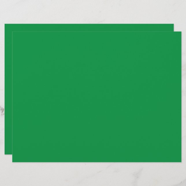 a green background with a white border custom letterhead (Front/Back)