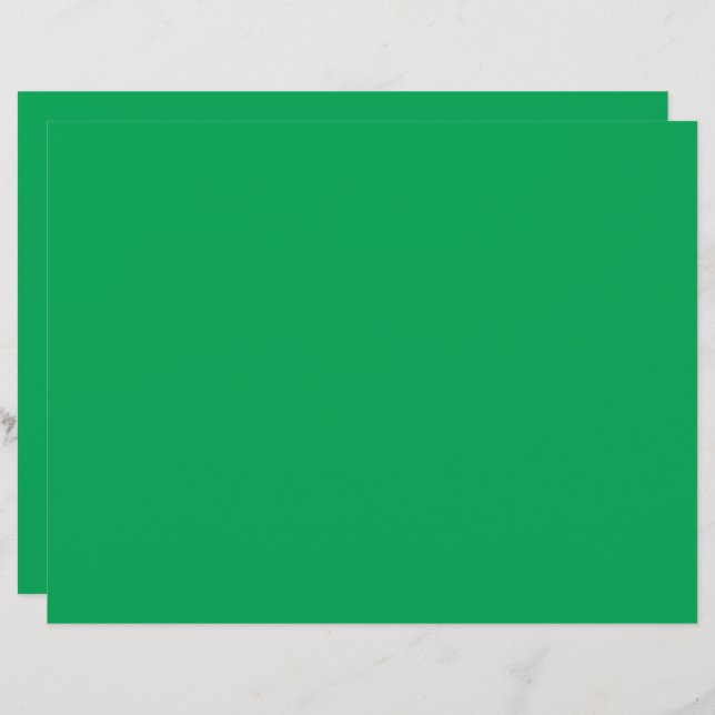 a green background with a white border custom letterhead (Front/Back)