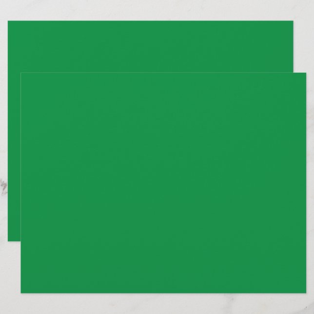 a green background with a white border custom letterhead (Front/Back)