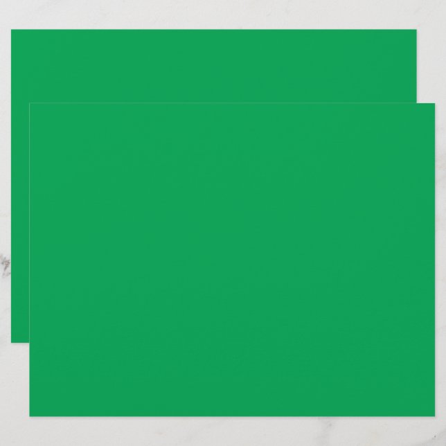 a green background with a white border custom letterhead (Front/Back)