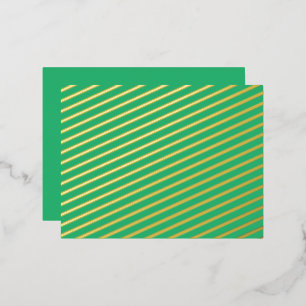 a green background with a white border foil holiday postcard