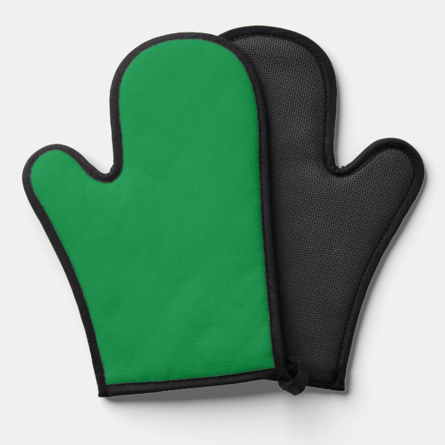 a green background with a white border oven mitt (Front/Back)