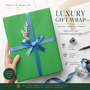a green background with a white border wrapping paper