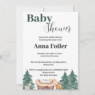 A Green Christmas Baby Shower Invitation