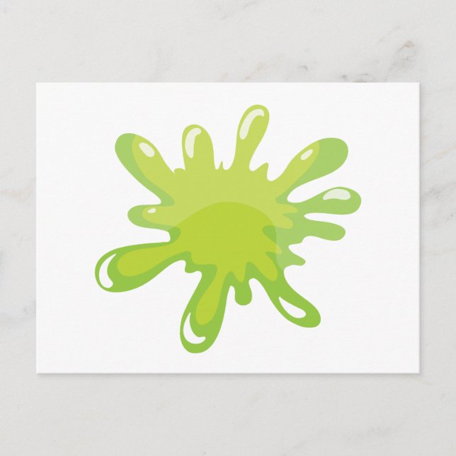 a green colour splash postcard (Front)