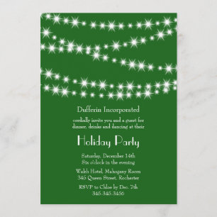 A Green Holiday Twinkle Lights Invitation (corp)
