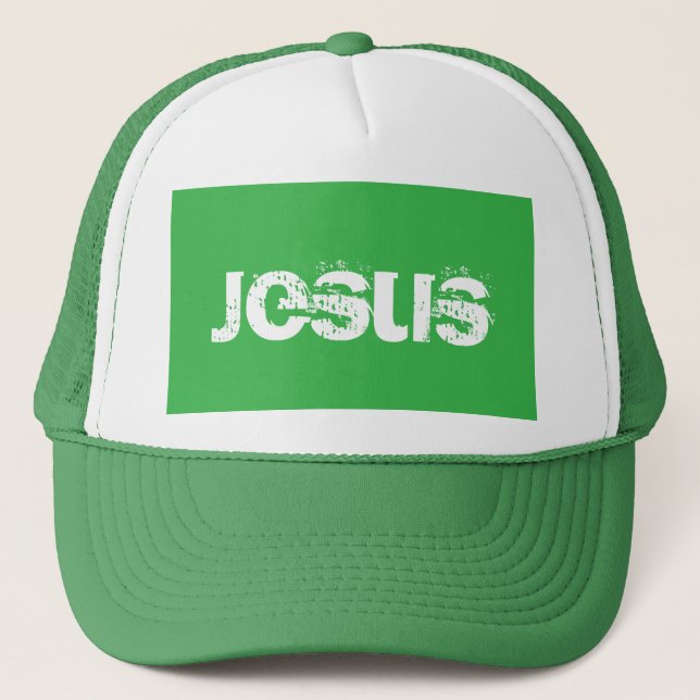 A Green Jesus Trucker Hat (Front)