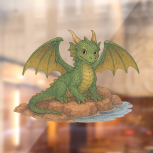 A green medieval dragon
