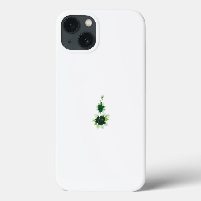 a green rose with leaves on a white background Case-Mate iPhone case (Back)