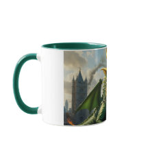 A Green Welsh Dragon Terrorizes London