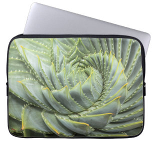 A Green & White Succulent Laptop Sleeve