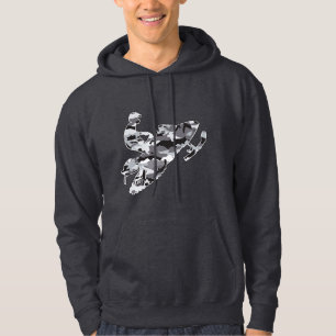 A Grey Camouflage Snowmobiler Hoodie