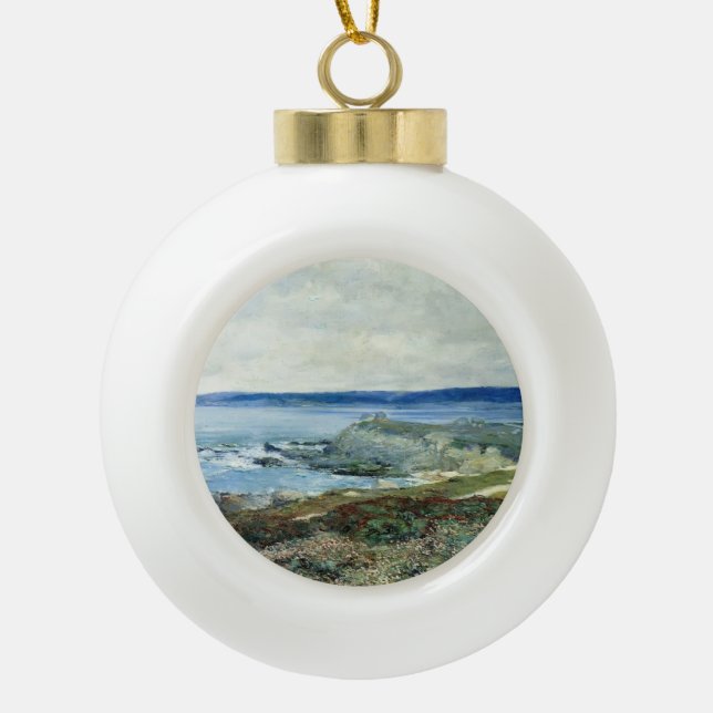 A Grey Day Carmel by Guy Rose Ceramic Ball Christmas Ornament (Front)