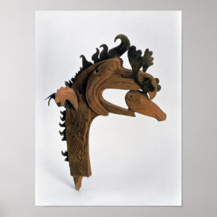 A griffin holding a deer in its beak poster