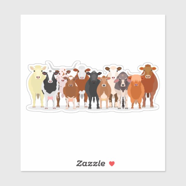 a group of cow sticker (Sheet)