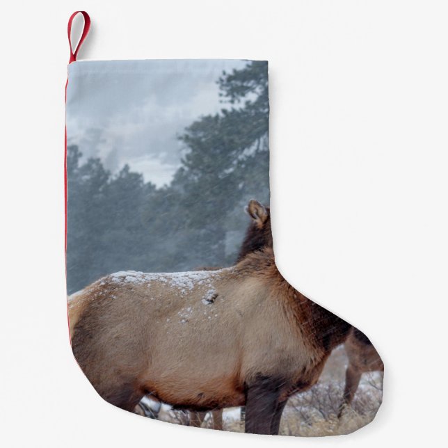 A GROUP OF DEERS SMALL CHRISTMAS STOCKING (Front)