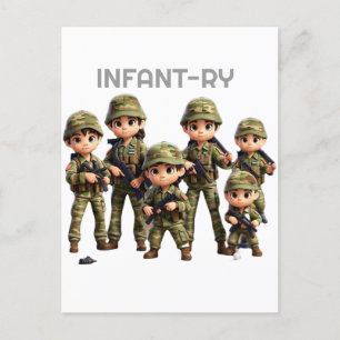 A Group Of Infants In Army Camouflage Uniform Postcard