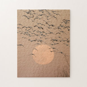 A group of migratory snow geese jigsaw puzzle