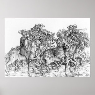 A group of mounted trumpeters poster