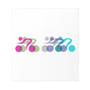 A group of riders notepad