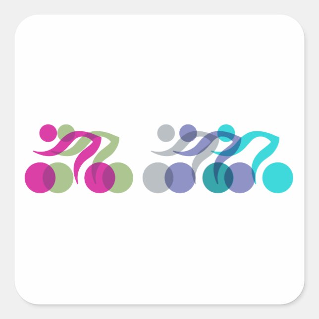 A group of riders square sticker (Front)