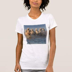 A Group Of White Horses In The Camargue Region T-Shirt