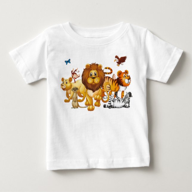 A Group of Wild Animals Baby T-Shirt (Front)